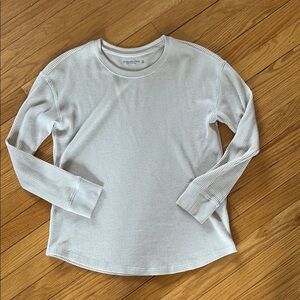 Abercrombie Beige Waffle Long Sleeve Crew Tee